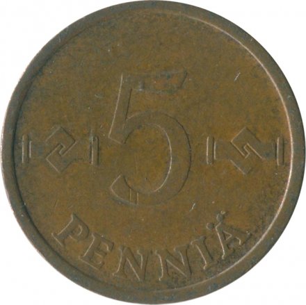 Финляндия 5 пенни 1974 год