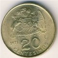 Чили 20 сентесимо 1971 год