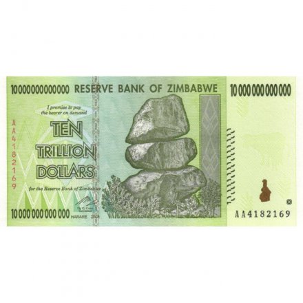 Зимбабве 10 триллионов долларов 2008 год - UNC