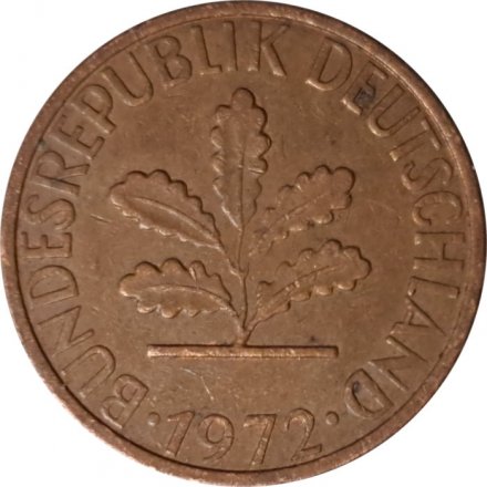 ФРГ 1 пфенниг 1972 год - J
