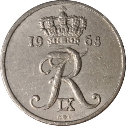 Дания 10 эре 1968 год