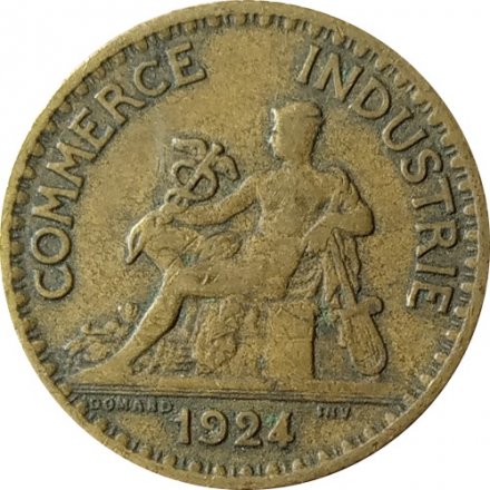 Франция 1 франк 1924 год