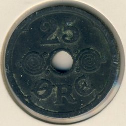 Дания 25 эре 1942 год