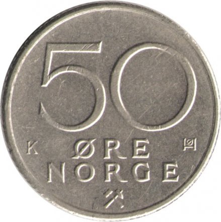 Норвегия 50 эре 1988 год