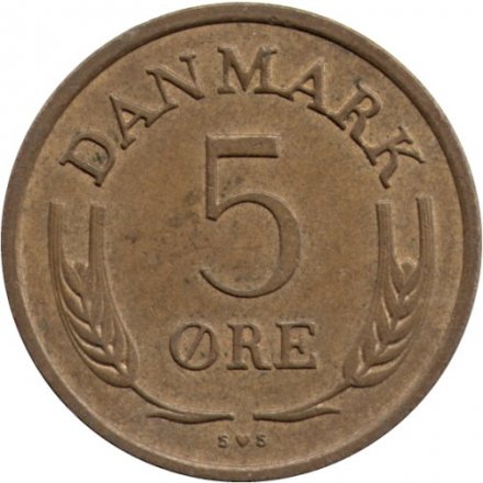 Дания 5 эре 1972 год