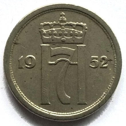 Норвегия 25 эре 1952 год
