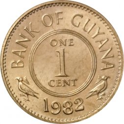 Гайана 1 цент 1982 год UNC