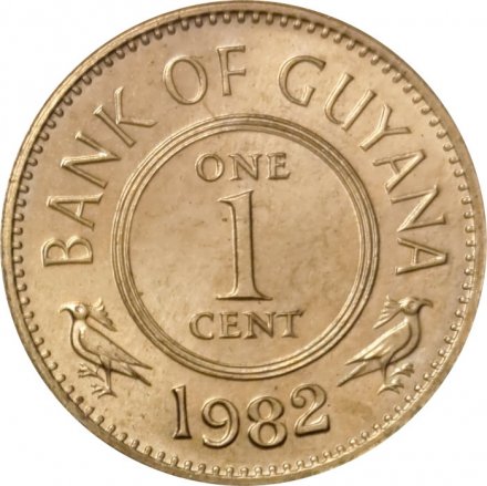 Гайана 1 цент 1982 год UNC
