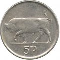 Ирландия 5 пенсов 1992 год - Бык. Кельтская арфа