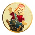Значок &quot;Карлсон, который живёт на крыше&quot; (красная рубашка и зелёный комбинезон)