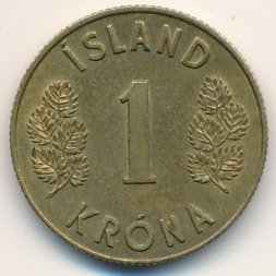 Исландия 1 крона 1957 год - Герб