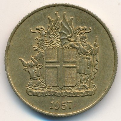 Исландия 1 крона 1957 год - Герб