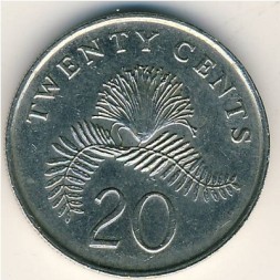 Сингапур 20 центов 1990 год - Флора