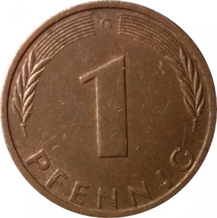 ФРГ 1 пфенниг 1974 год (G)