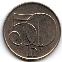 Монета ЧСФР 50 гелеров 1991 год