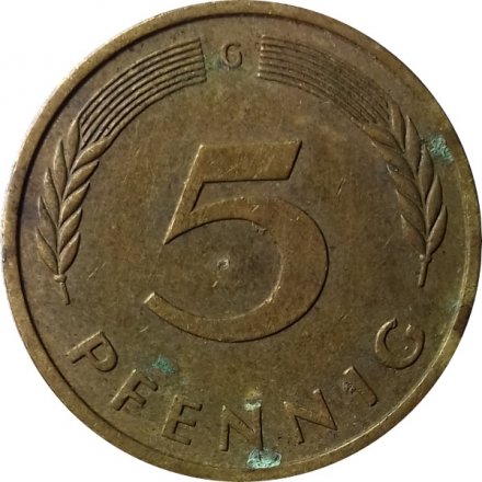 ФРГ 5 пфеннигов 1979 год - G