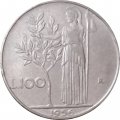 Италия 100 лир 1956 год - Минерва