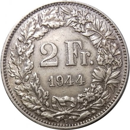 Швейцария 2 франка 1944 год