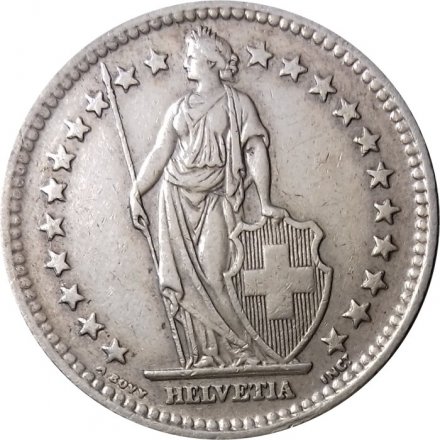 Швейцария 2 франка 1944 год