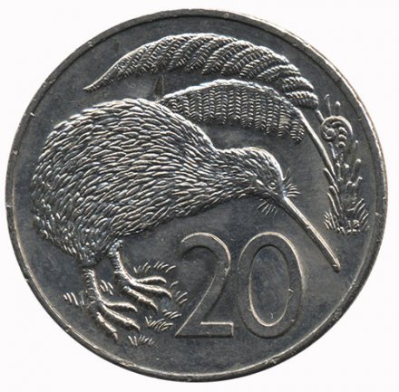 Новая Зеландия 20 центов 1989 год - Киви