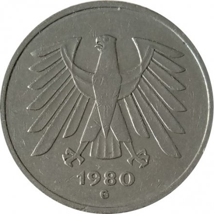 ФРГ 5 марок 1980 год (G)