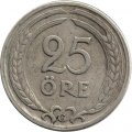 Швеция 25 эре 1941 год (Никелевая бронза, &quot;GV&quot; на аверсе)