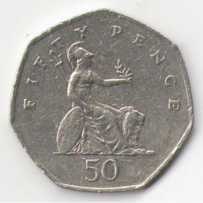 Великобритания 50 пенсов 2000 год