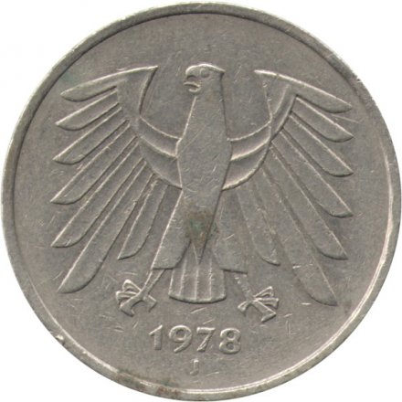 ФРГ 5 марок 1978 год (J)