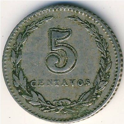 Аргентина 5 сентаво 1905 год