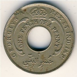 Британская Западная Африка 1/10 пенни 1913 год