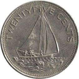 Багамские острова 25 центов 2000 год