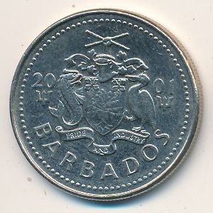 Барбадос 25 центов 2001 год