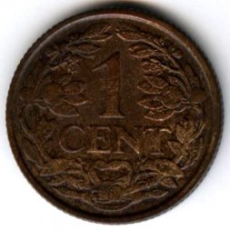Нидерланды 1 цент 1921 год