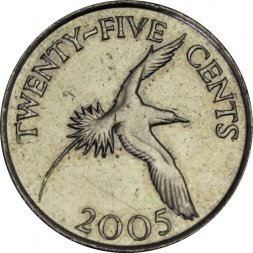 Бермудские острова 25 центов 2005 год