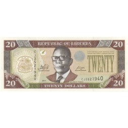 Либерия 20 долларов 2011 год - UNC