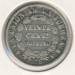 Боливия 20 сентаво 1875 год