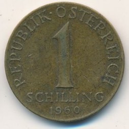 Монета Австрия 1 шиллинг 1960 год
