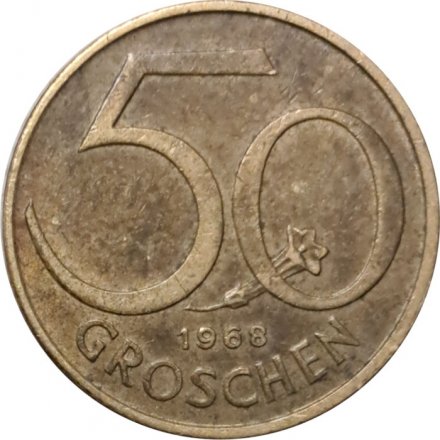 Австрия 50 грошей 1968 год