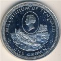 Остров Мэн 1 крона 1979 год - 1000 лет Тинвальду. Шлюпка (серебро)