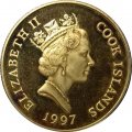 Острова Кука 2 доллара 1997 год - Королева-мать с детьми 1936 г. (серебро, позолота)