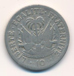 Монета Гаити 10 сентим 1949 год - Дюмарсе Эстиме