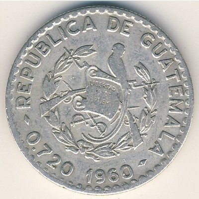 Гватемала 25 сентаво 1960 год