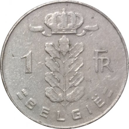 Бельгия 1 франк 1977 год BELGIE