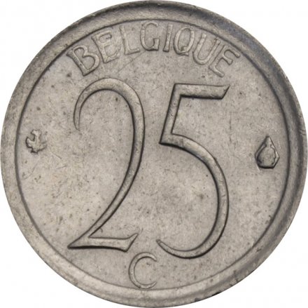 Бельгия 25 сантимов 1974 год BELGIQUE
