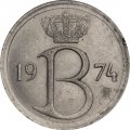 Бельгия 25 сантимов 1974 год BELGIQUE