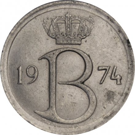 Бельгия 25 сантимов 1974 год BELGIQUE