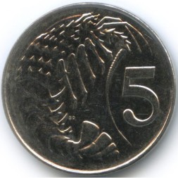 Монета Каймановы острова 5 центов 2008 год - Креветка