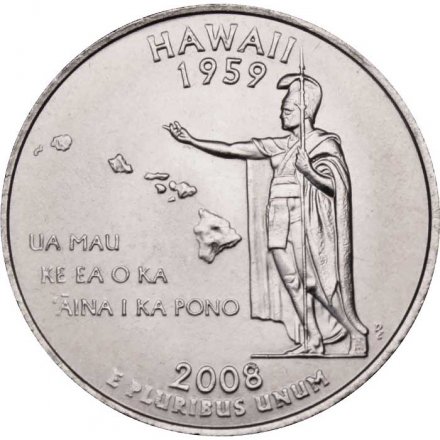 США 25 центов 2008 год - Штат Гавайи (P)