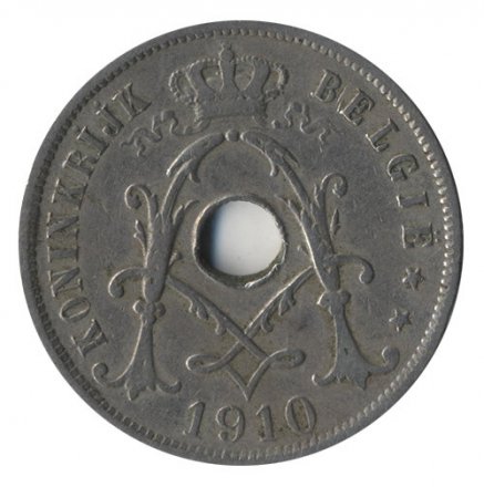 Бельгия 25 сантимов 1910 год BELGIE