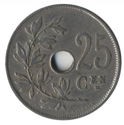 Бельгия 25 сантимов 1910 год BELGIE